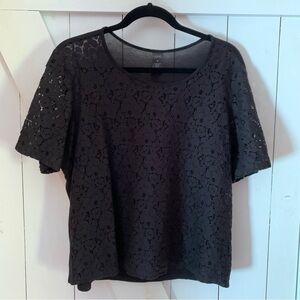 Black Lace Sheer Blouse